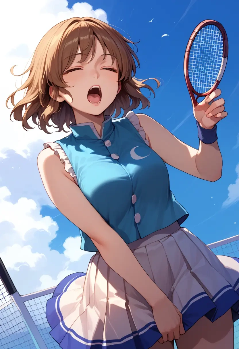 touhou,usami_renko,tennis dress,visor,trainers  - 