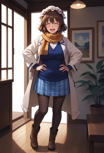 touhou,usami_renko,winter,student uniform,down jacket  - AI generated anime art