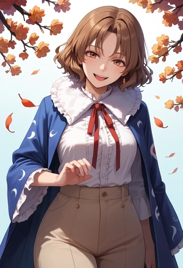 touhou,usami_renko,coat,fur-collar,tailored trousers  - AI generated anime art