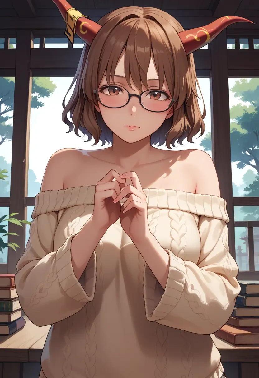 touhou,usami_sumireko,sweater,panties,off-shoulder,glasses,sexy  - 