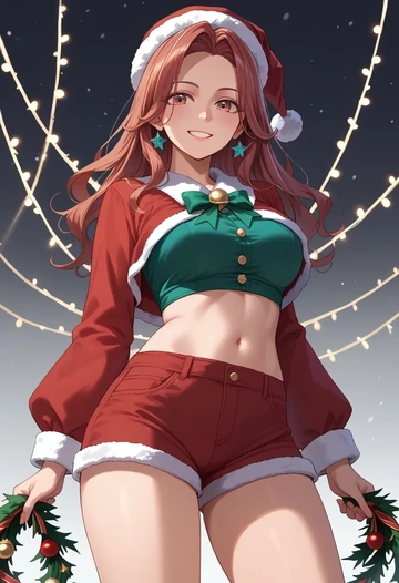 touhou,usami_sumireko,Christmas,red velvet shorts  - AI generated anime art