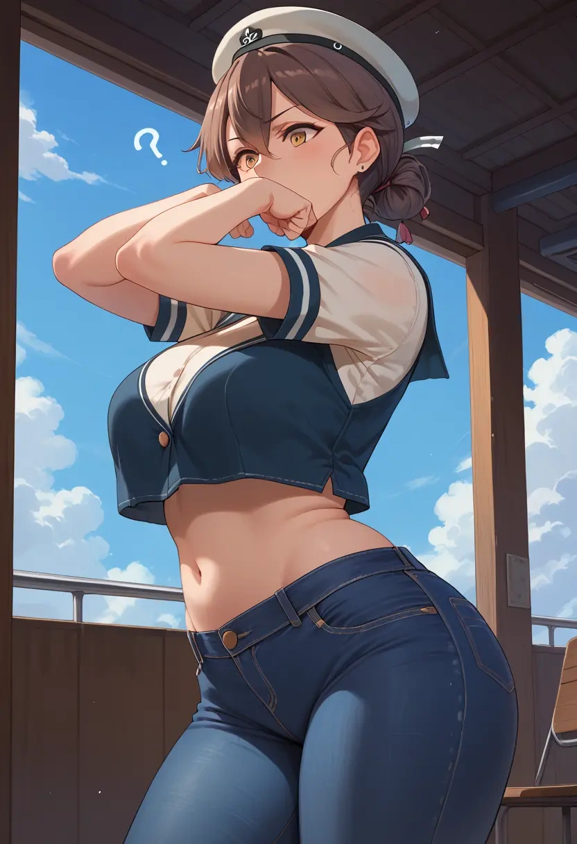 kantai_collection,ushio_(kancolle),crop top  - 