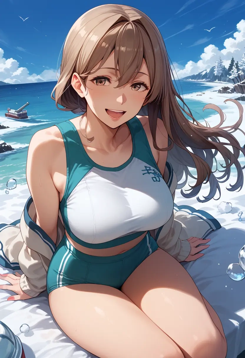 kantai_collection,ushio_(kancolle),tankini top,board shorts  - 