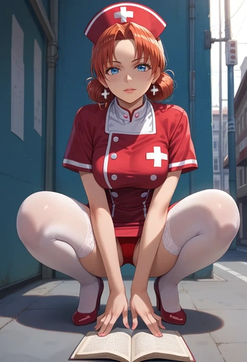 umineko_no_naku_koro_ni,ushiromiya_ange,nurse,stockings,sexy,panties  - AI generated anime art