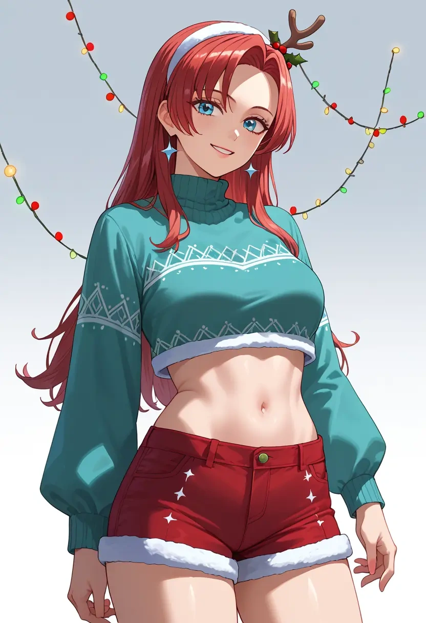 umineko_no_naku_koro_ni,ushiromiya_ange,Christmas,red velvet shorts  - 