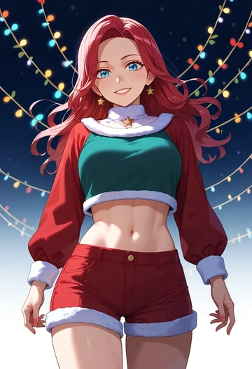 umineko_no_naku_koro_ni,ushiromiya_ange,Christmas,red velvet shorts  - AI generated anime art