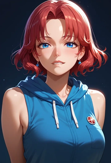 umineko_no_naku_koro_ni,ushiromiya_ange,sleeveless hoodie,biker shorts  - AI generated anime art