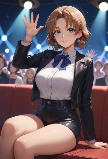 umineko_no_naku_koro_ni,ushiromiya_maria,leather,shorts  - AI generated anime art