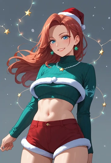 umineko_no_naku_koro_ni,ushiromiya_maria,Christmas,red velvet shorts  - AI generated anime art