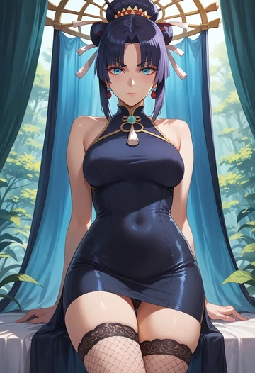 fate_(series),ushiwakamaru_(fate),secretary,stockings,sexy, panties  - AI generated anime art