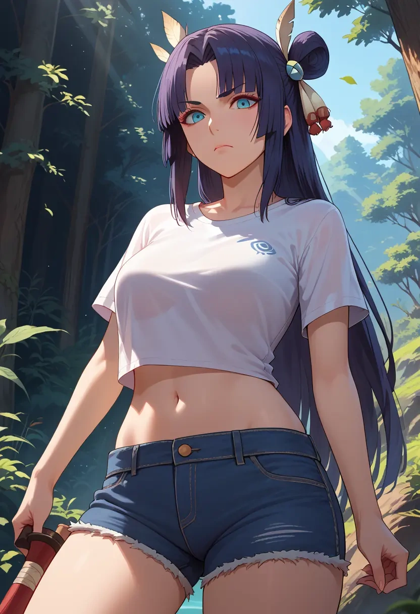 fate_(series),ushiwakamaru_(fate),denim shorts  - 