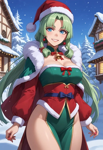 fate_(series),ushiwakamaru_(fate),Christmas,dress  - AI generated anime art