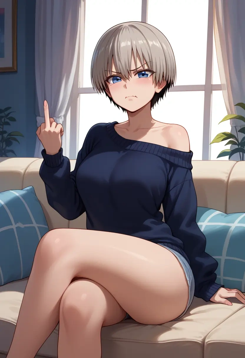 uzaki_chan_wa_asobitai,uzaki_hana,off-shoulder,sweater  - 