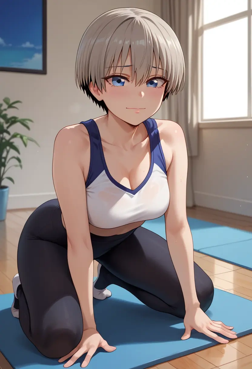 uzaki_chan_wa_asobitai,uzaki_hana,leggings,yoga  - 