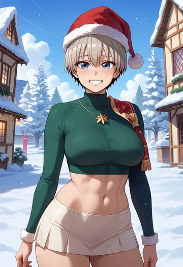 uzaki_chan_wa_asobitai,uzaki_hana,Christmas,dress  - AI generated anime art