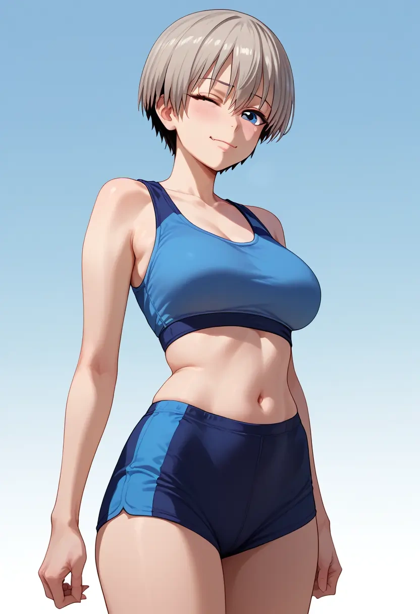 uzaki_chan_wa_asobitai,uzaki_hana,sports bra,high-waisted leggings  - 