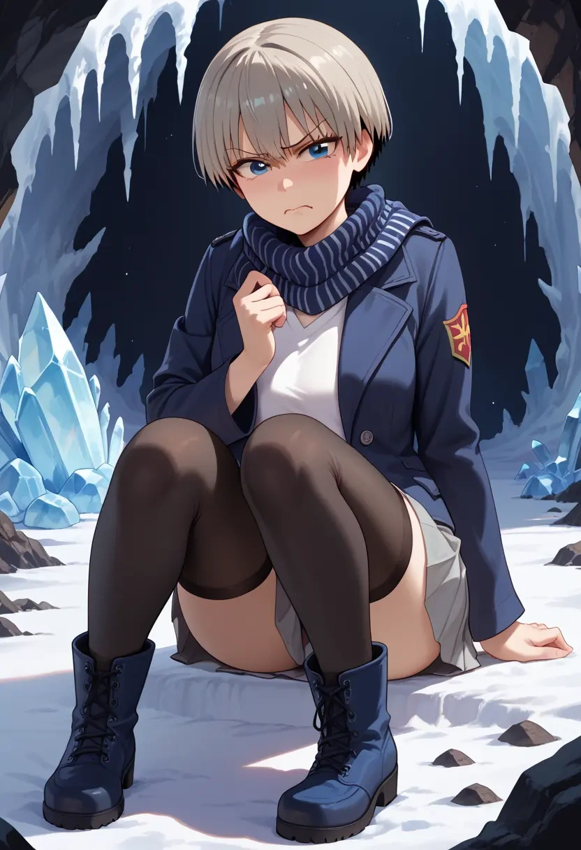 uzaki_chan_wa_asobitai,uzaki_hana,winter,student uniform,puffer coat  - 