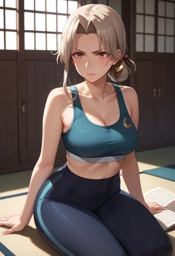 kantai_collection,uzuki_(kancolle),yoga shorts, bra  - AI generated anime art