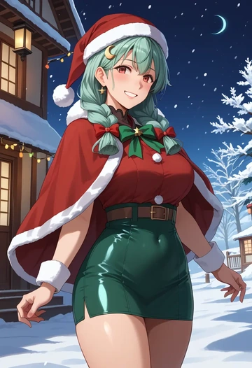 kantai_collection,uzuki_(kancolle),Christmas,dress  - AI generated anime art