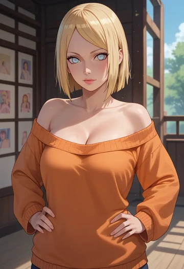 naruto_(series),uzumaki_naruto,orange,sweater  - AI generated anime art