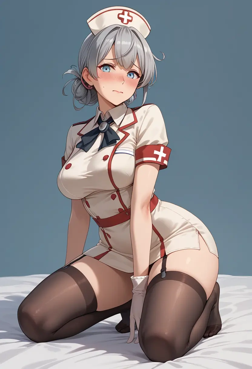 kantai_collection,verniy_(kancolle),nurse pantyhose,mini skirt, sexy  - 