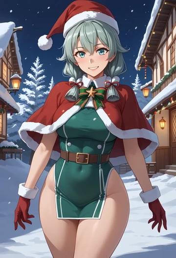 kantai_collection,verniy_(kancolle),Christmas,dress  - AI generated anime art