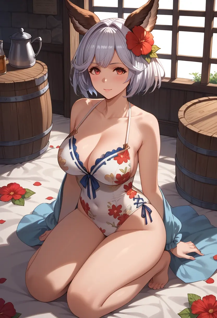 granblue_fantasy,vikala_(granblue_fantasy),swimsuit,floral print  - 