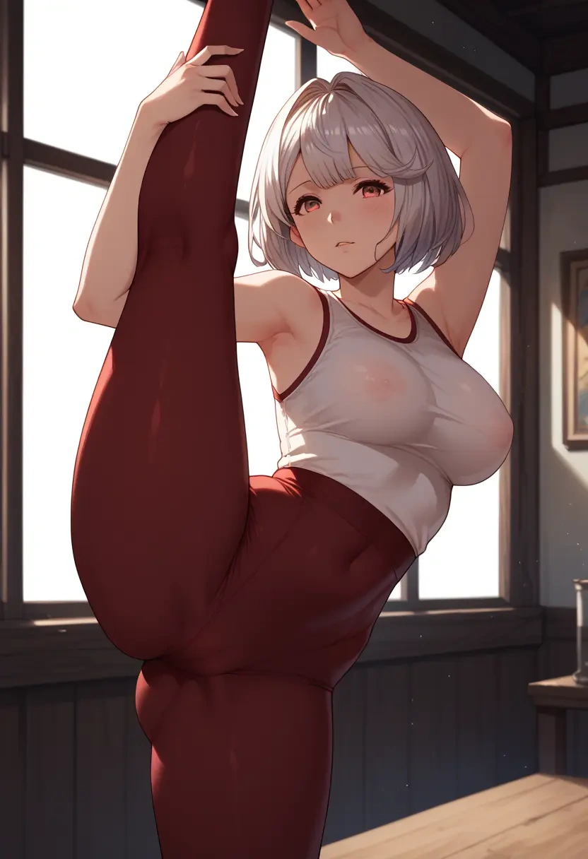 granblue_fantasy,vikala_(granblue_fantasy),yoga, standing split,sexy,  - 