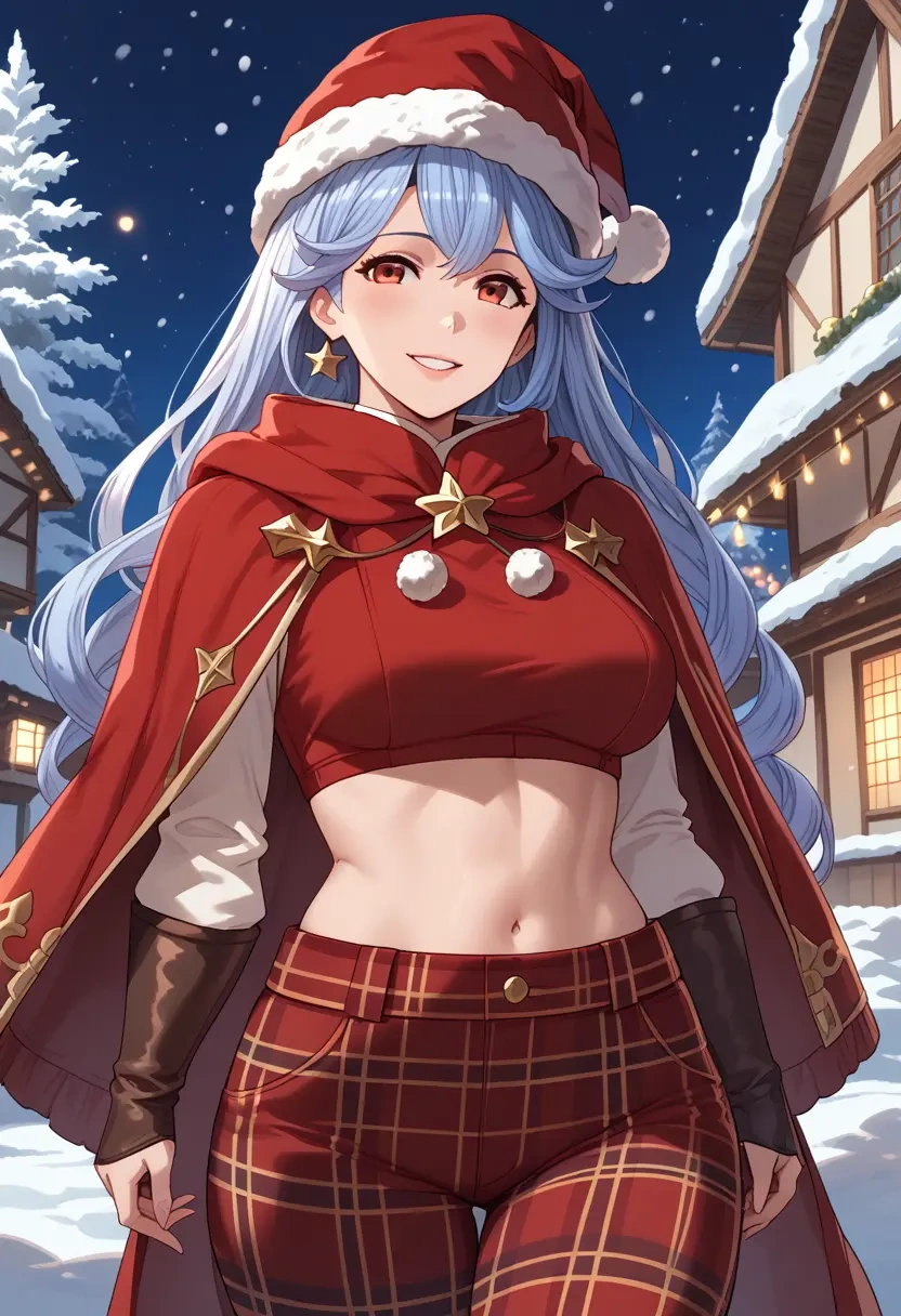 granblue_fantasy,vikala_(granblue_fantasy),Christmas,plaid trousers  - 