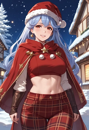 granblue_fantasy,vikala_(granblue_fantasy),Christmas,plaid trousers  - AI generated anime art