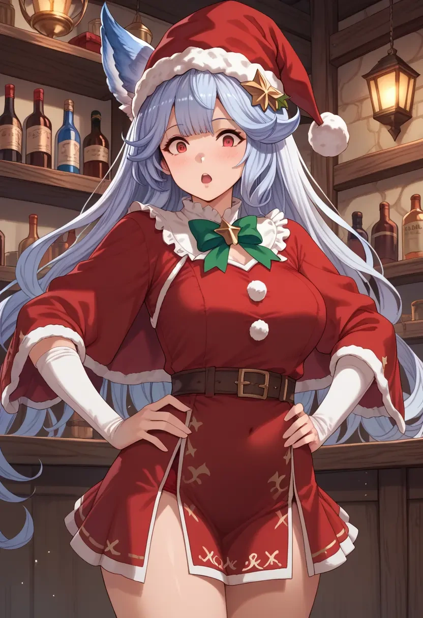 granblue_fantasy,vikala_(granblue_fantasy),Christmas,red velvet dress  - 