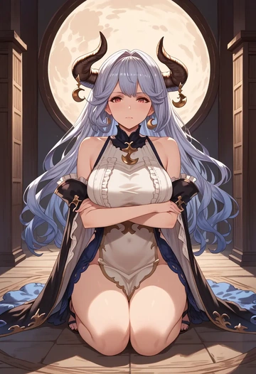 granblue_fantasy,vikala_(granblue_fantasy),gothic priestess gown,high slit,embroidered veil  - AI generated anime art