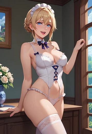 violet_evergarden_(series),violet_evergarden,maid, sexy, stockings,panties  - AI generated anime art