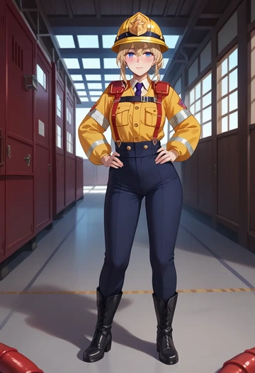 violet_evergarden_(series),violet_evergarden,firefighter  - AI generated anime art