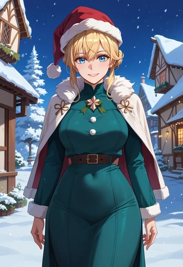 violet_evergarden_(series),violet_evergarden,Christmas,dress  - AI generated anime art