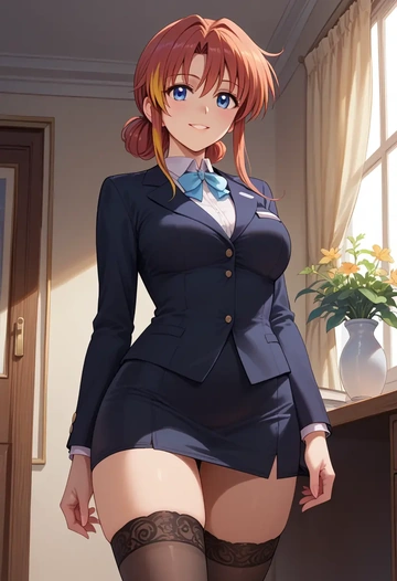 lyrical_nanoha,vita_(nanoha),secretary, stockings  - AI generated anime art