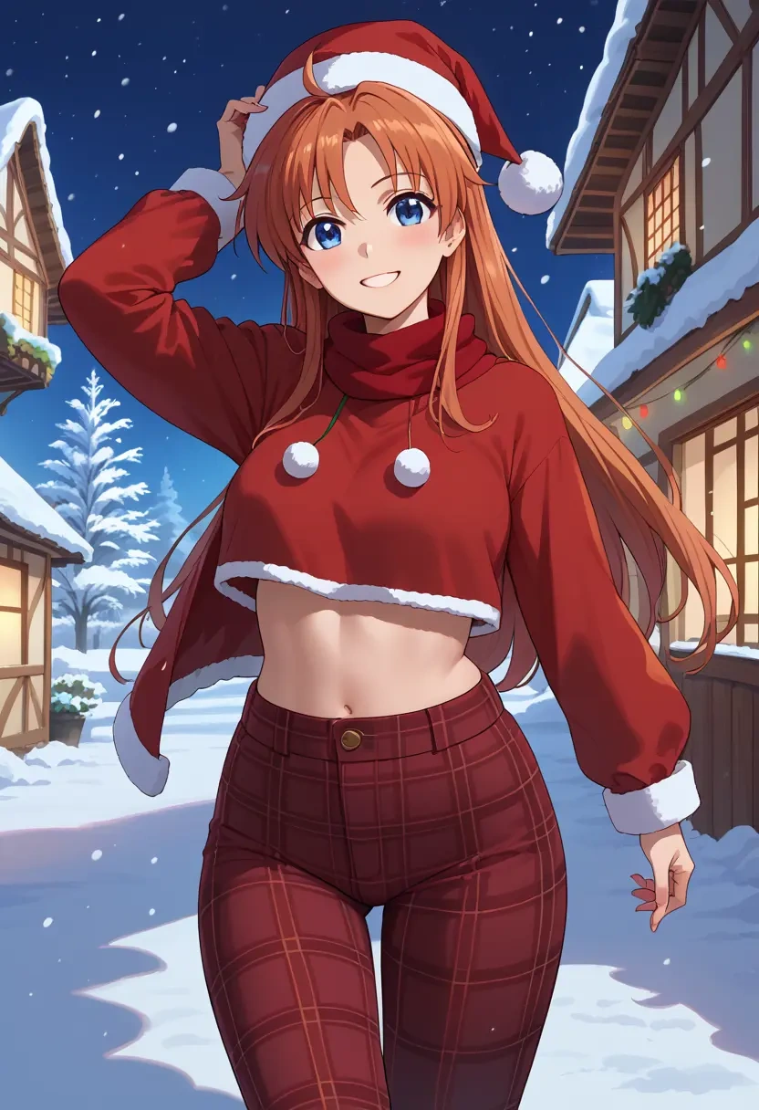 lyrical_nanoha,vita_(nanoha),Christmas,plaid trousers  - 