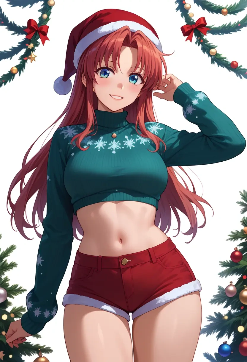 lyrical_nanoha,vita_(nanoha),Christmas,red velvet shorts  - 