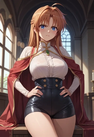 lyrical_nanoha,vita_(nanoha),leather,shorts  - AI generated anime art