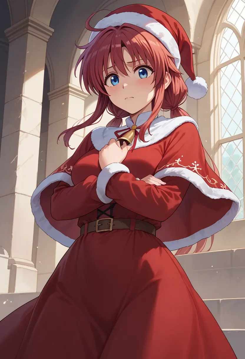 lyrical_nanoha,vita_(nanoha),Christmas,red velvet dress  - 