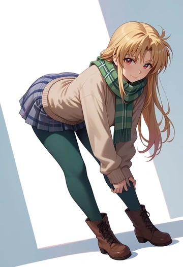 lyrical_nanoha,vivio,winter,student uniform,fur-lined parka  - AI generated anime art