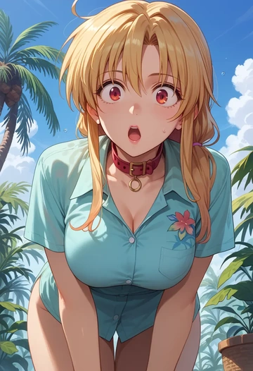 lyrical_nanoha,vivio,polo shirt,tennis skirt  - AI generated anime art