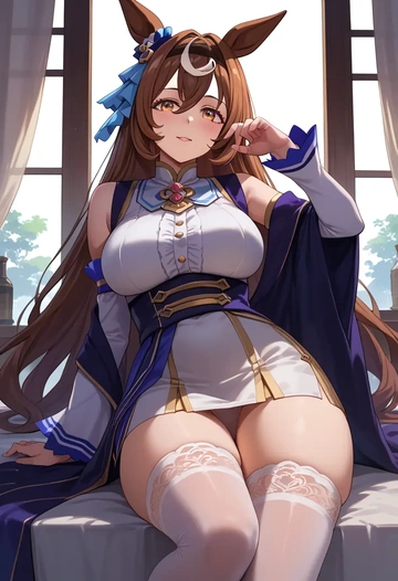 umamusume,vodka_(umamusume),mini skirt, stockings  - AI generated anime art