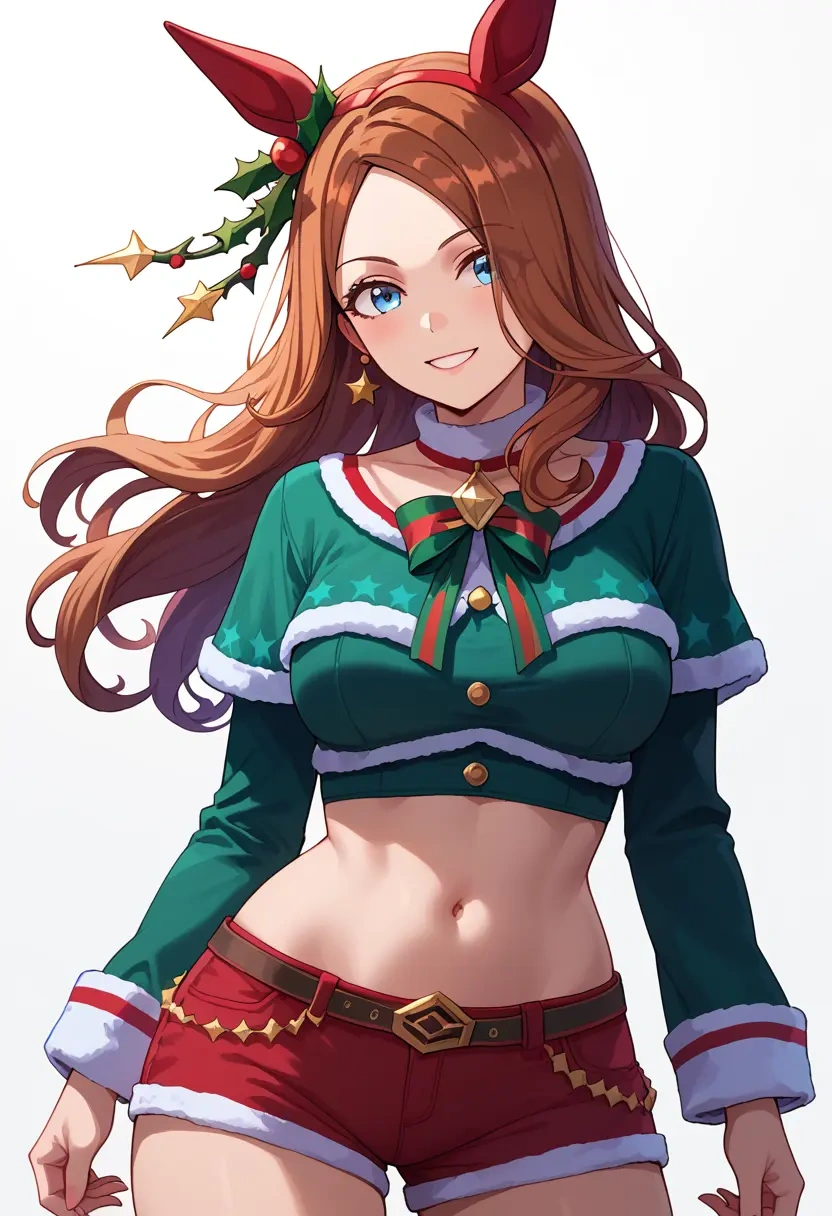 umamusume,vodka_(umamusume),Christmas,red velvet shorts  - 