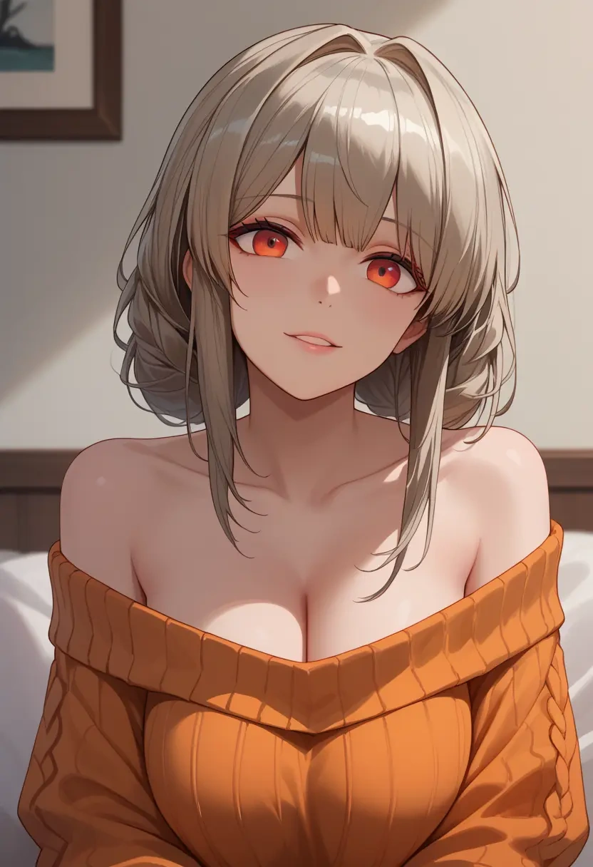 arknights,w_(arknights),orange,sweater  - 