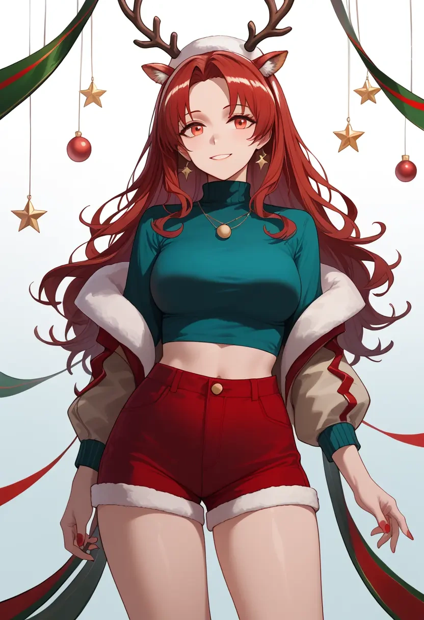 arknights,w_(arknights),Christmas,red velvet shorts  - 