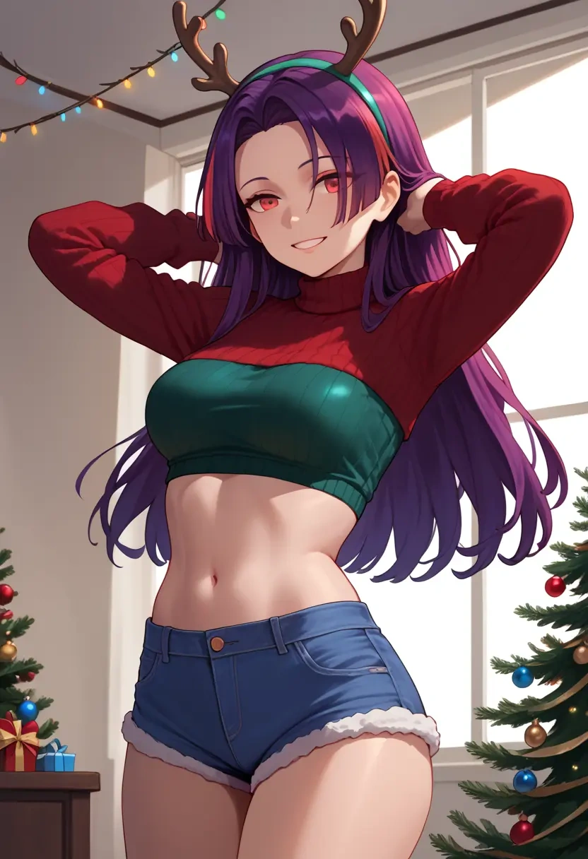 girls_frontline,wa2000_(girls_frontline),Christmas,red velvet shorts  - 