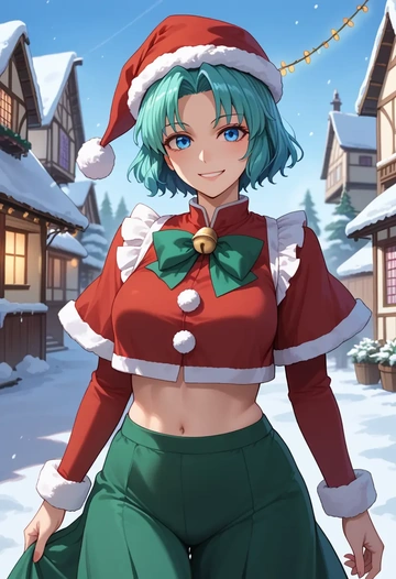 touhou,wakasagihime,Christmas,dress  - AI generated anime art