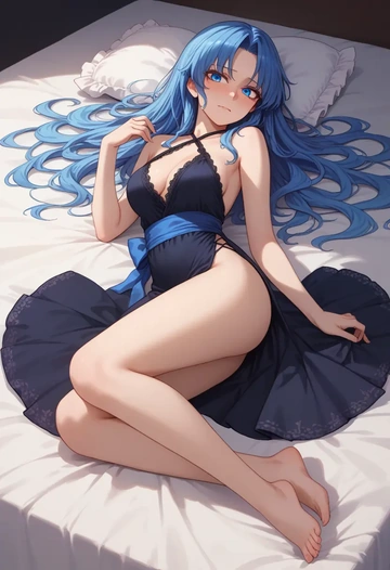 touhou,wakasagihime,nightdress  - AI generated anime art