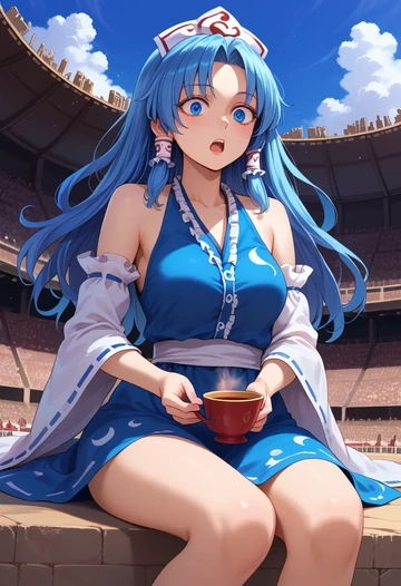 touhou,wakasagihime,dress,halter,layered tulle  - AI generated anime art